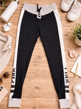 PINK VS Yoga Pants Black White Lace-Up Joggers Small